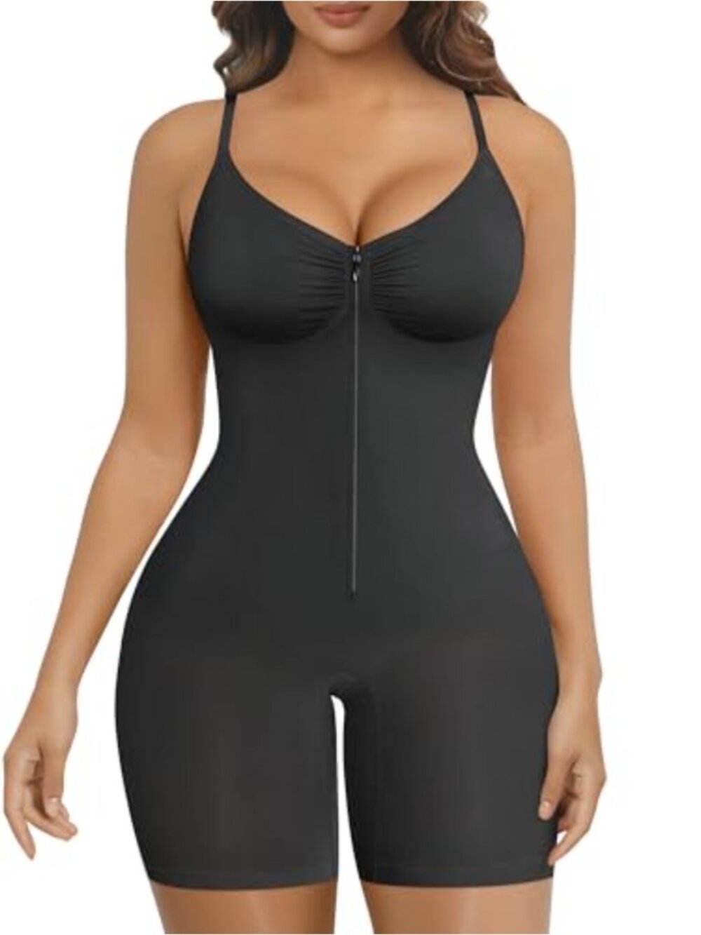 Seamless Zip-Up Shapewear Bodysuit Tummy Control Snatched Waist Shaper